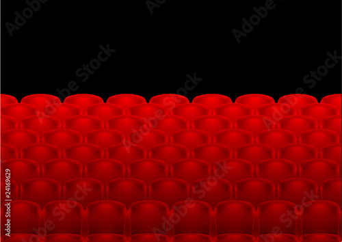 Reihe roter Sitze