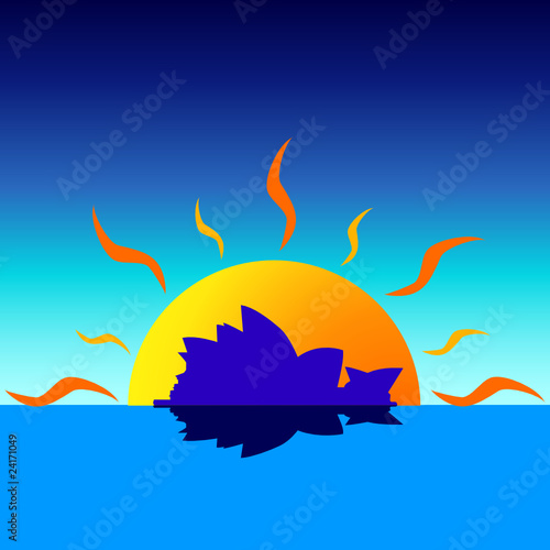 silhouette of old buildings illustration