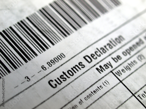Customs declaration photo