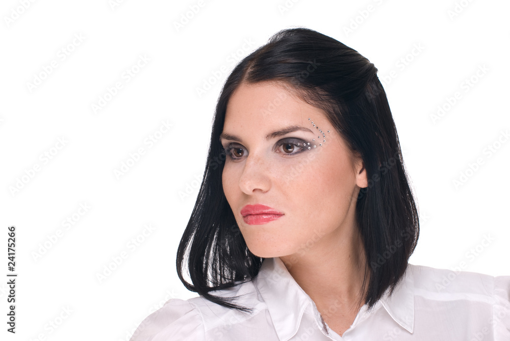 Closeup portrait of beautiful fashion woman Closeup portrait of beautiful fashion woman