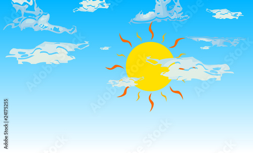 blue sky and sun illustration