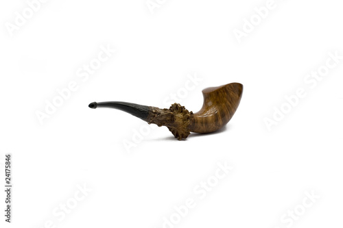 Wooden tobacco pipe isolated
