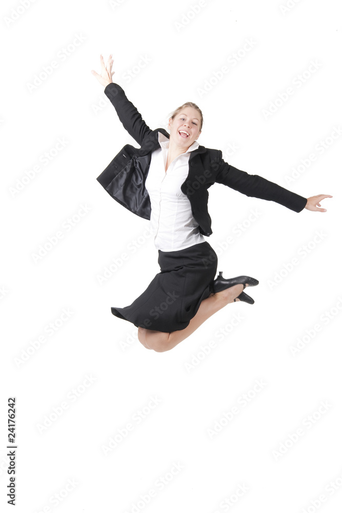 Geschäftsfrau beim Luftsprung