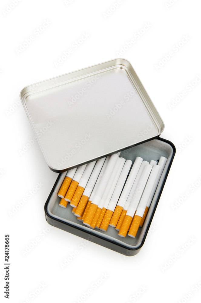 Smoking cigarettes isolated on the white background Smoking cigarettes isolated on the white background