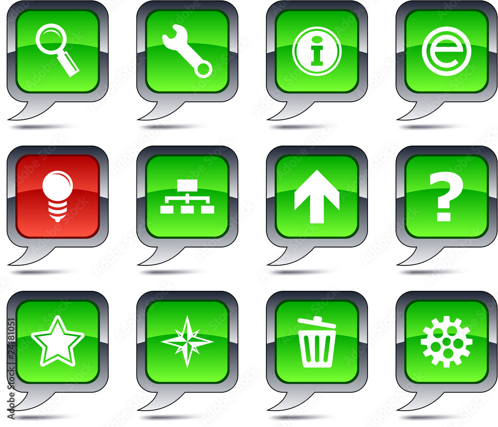 web balloon icons. web balloon icons.