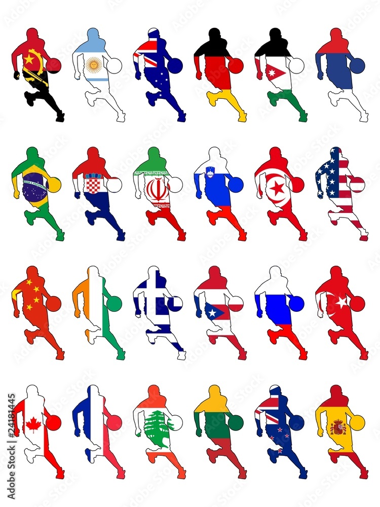 set of national basketball colors