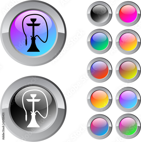 Hookah multicolor round button.