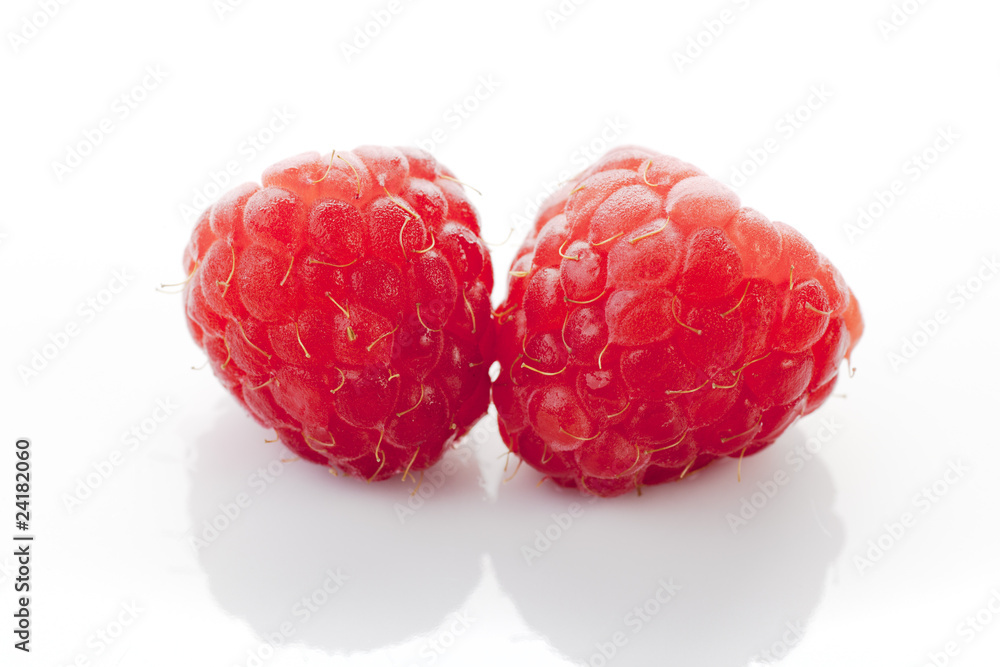 Two Raspberries on White Two Raspberries on White