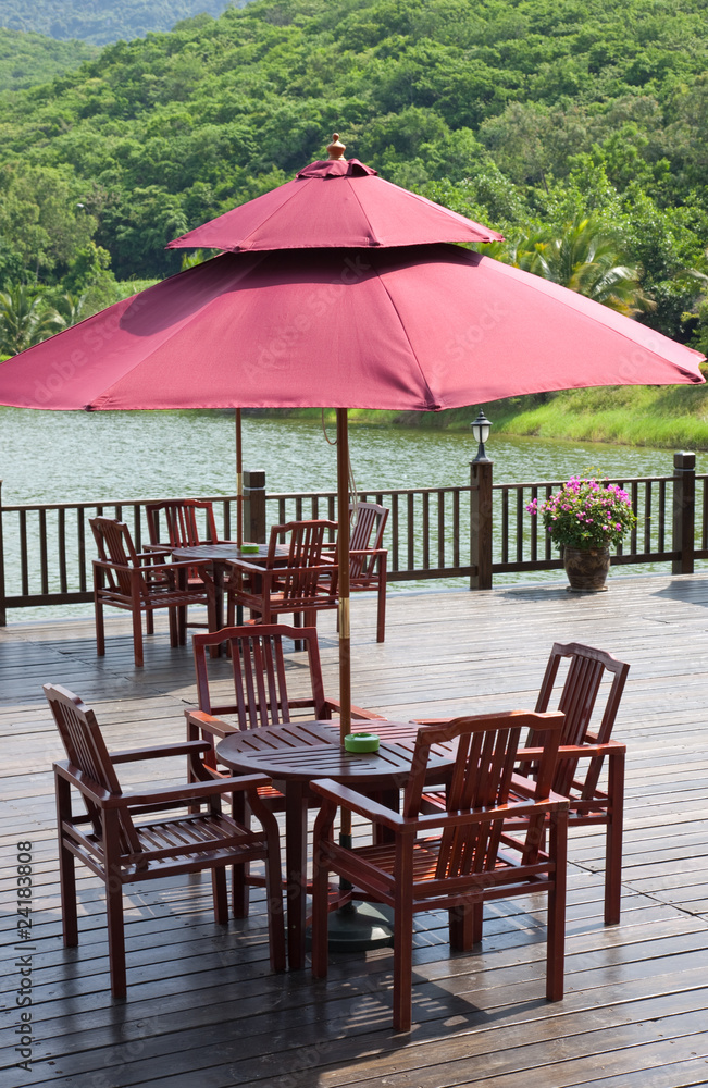 patio by the lakeside