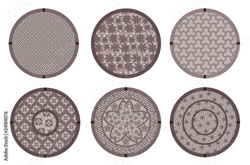 Design of the manhole lid Japanese-style