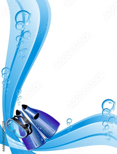 Sfondo Maschera e Pinne-Diving and Snorkeling Background