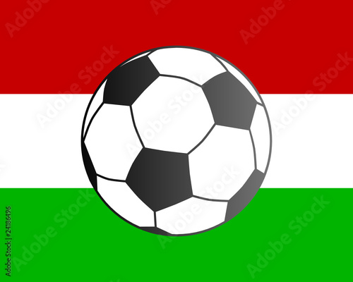 Fahne von Ungarn und Fu  ball