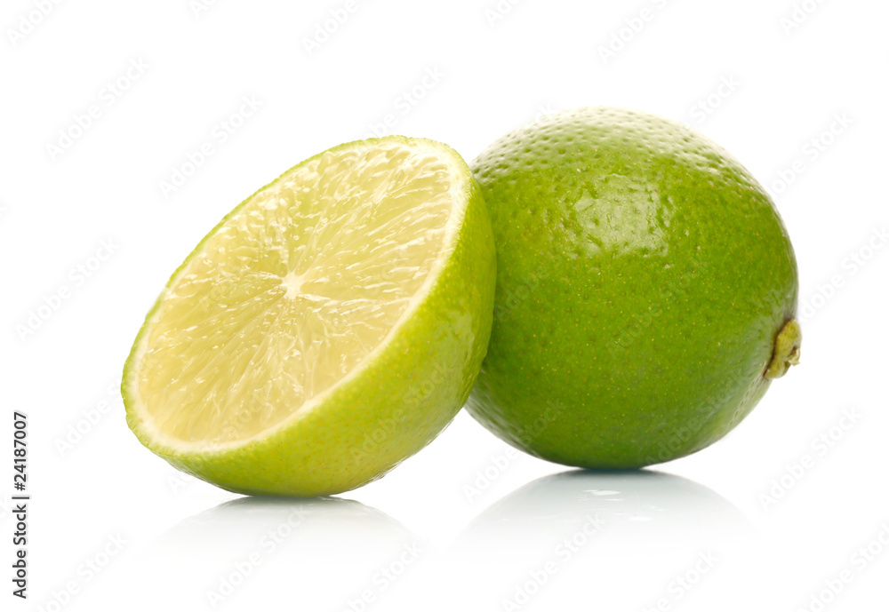 Lime on white background Lime on white background