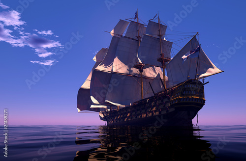 The ancient ship in the sea © Kovalenko I