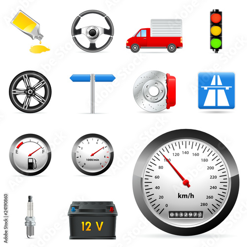 Auto-, Transport- und Verkehr-Icons