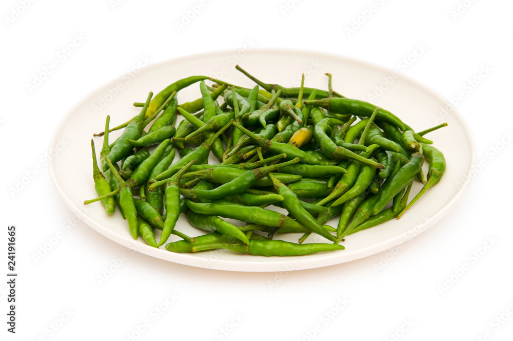 Hot peppers isolated on the white background