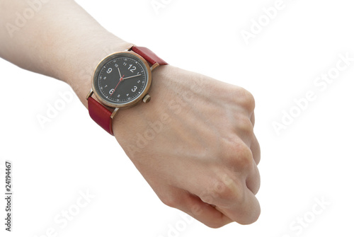 human hand with watch