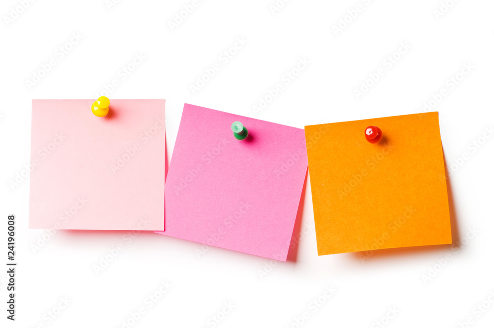 Reminder notes isolated on the white background Reminder notes isolated on the white background