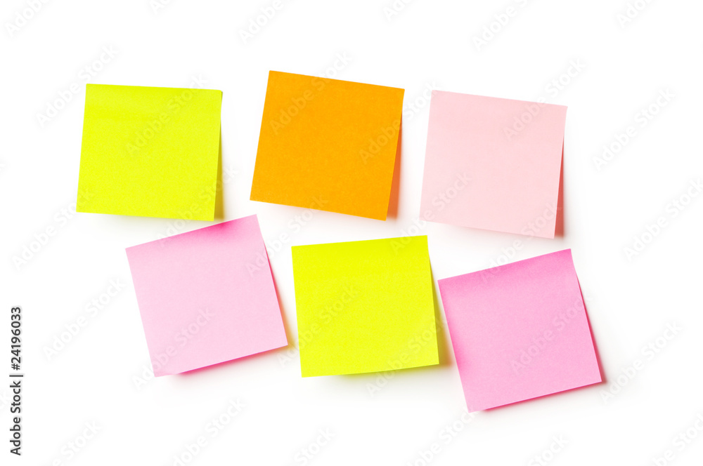 Reminder notes isolated on the white background Reminder notes isolated on the white background
