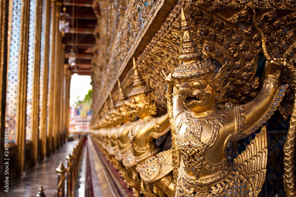 Garuda around temple's base, Thailand's Grand Palace