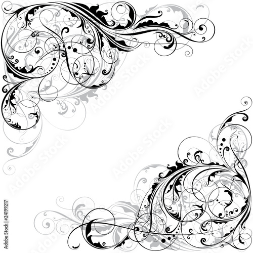Abstract floral corner design