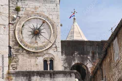 Romanesque tower clock in Split, Croatia
