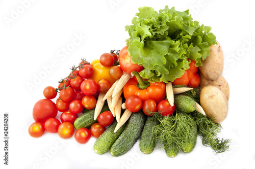 fresh vegetables isolated on white background