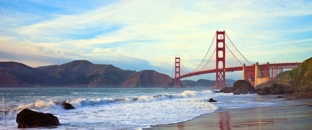 Golden Gate Bridge Panorama - obrazy, fototapety, plakaty 