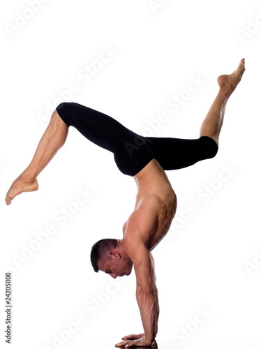 Man portrait gymnastic acrobatics posture