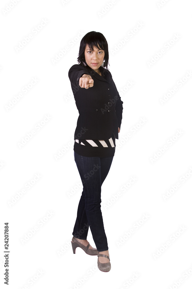 Beautiful Girl Pointing to the Camera Beautiful Girl Pointing to the Camera