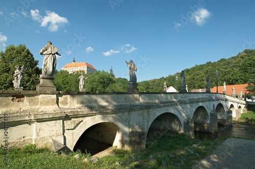 Czech republic, Namest nad Oslavou, bridge and castle photo