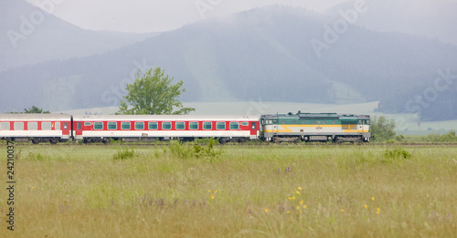 passenger train, Strazovske Vrchy, Slovakia