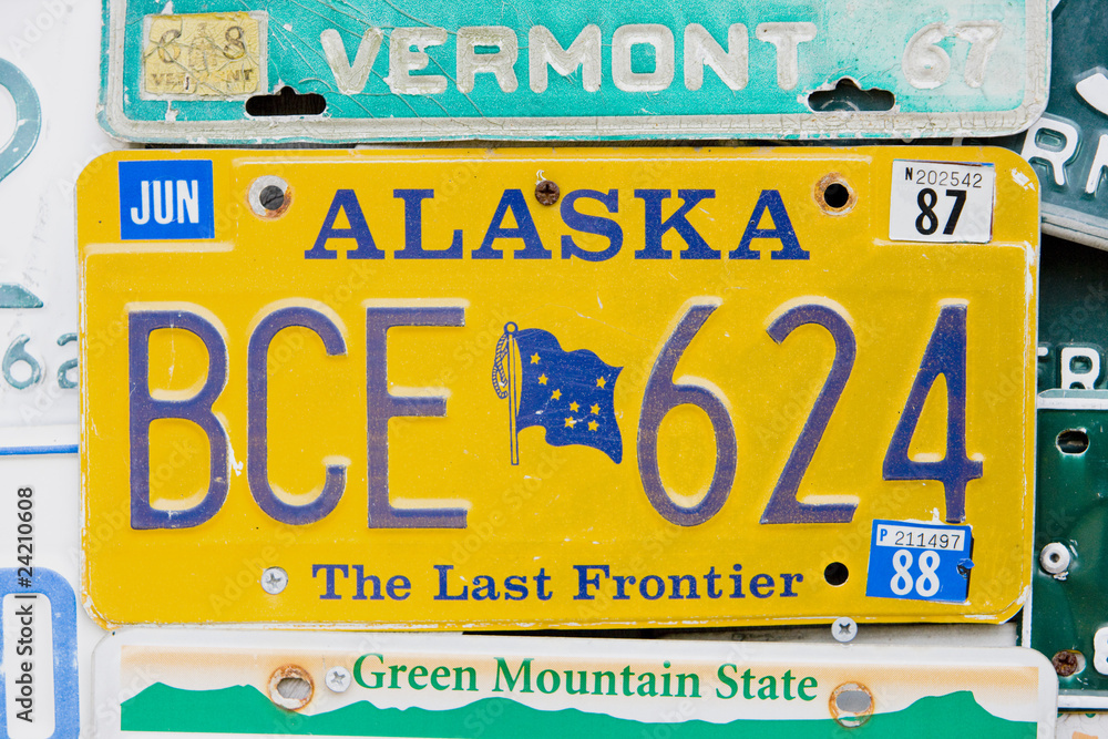 Fototapeta premium registration numbers, USA