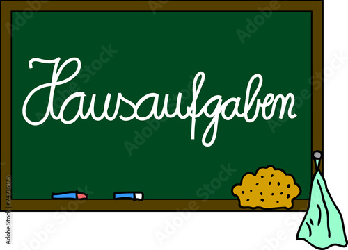 Schultafel Hausaufgaben