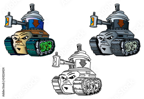 Tanques de guerra con elementos de Graffitti