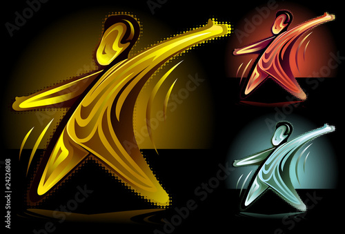 Premio con figura humana con estrella en varios tonos