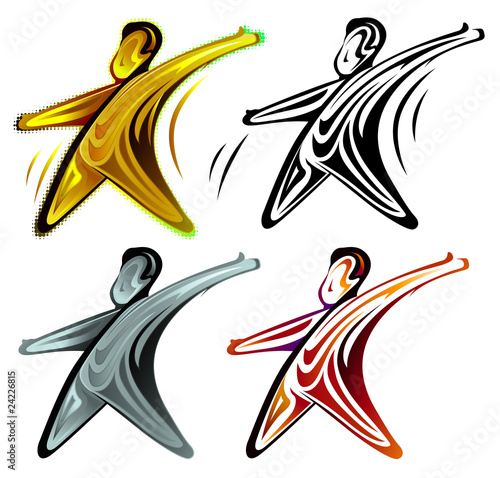 Premio con figura humana con estrella en fondo blanco