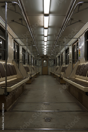 Modern subway traint interior