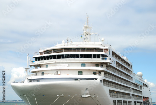 The passenger ship is moored in port © soleg