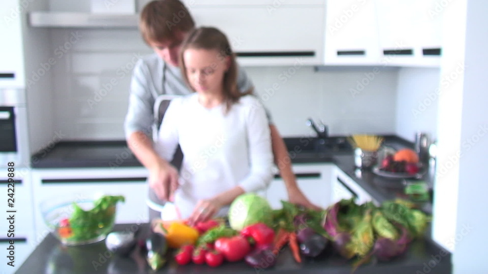 Couple cooking