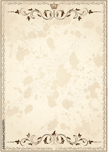 Old grunge paper with frame
