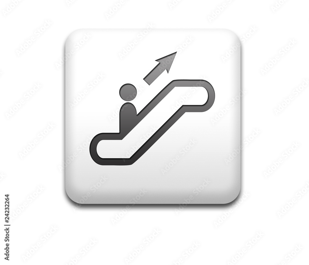 Boton cuadrado blanco escalera mecanica de subida Boton cuadrado blanco escalera mecanica de subida