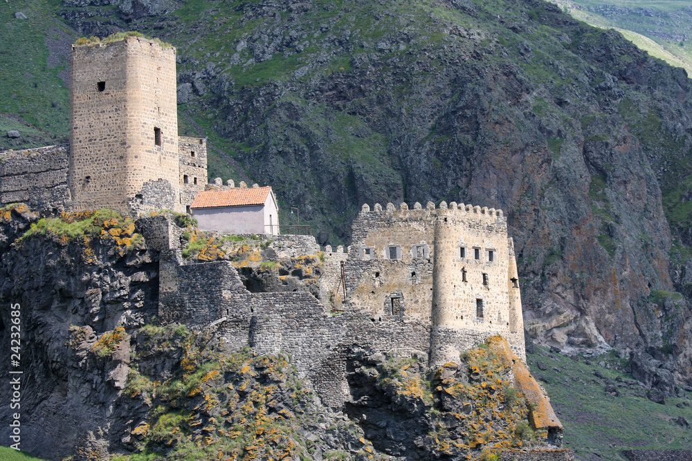 Medieval stone castle in Vardzia, Georgia