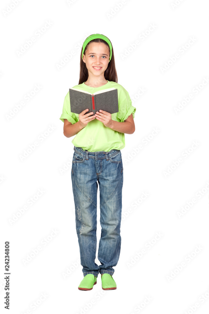 Adorable little girl reading a book Adorable little girl reading a book