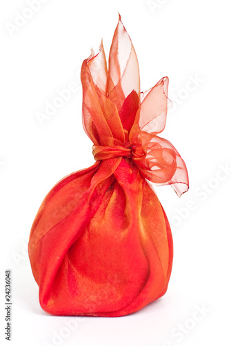 red textile gift isolated