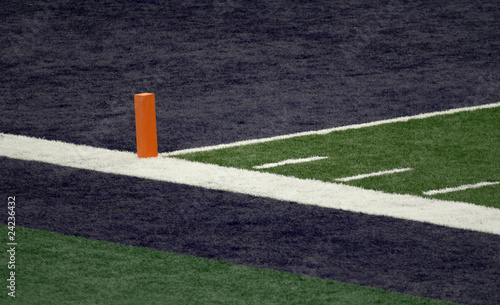 Blue End Zone and Orange Pylon