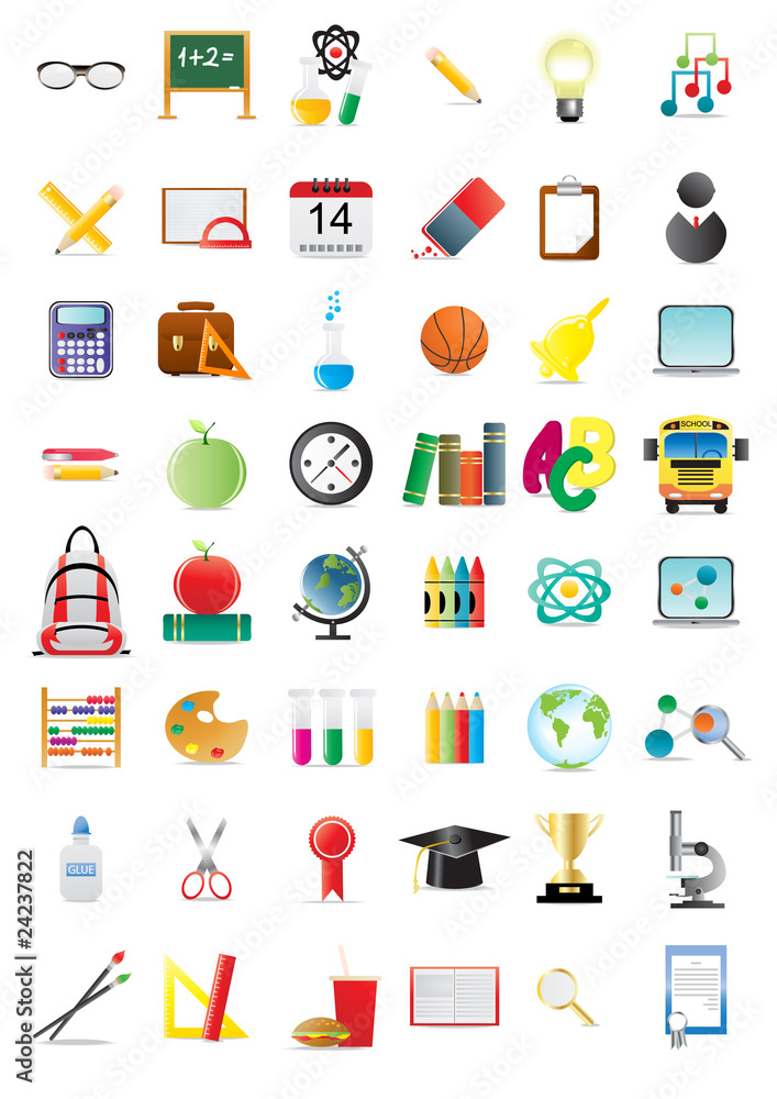 Set of education icons, vector illustration Set of education icons, vector illustration