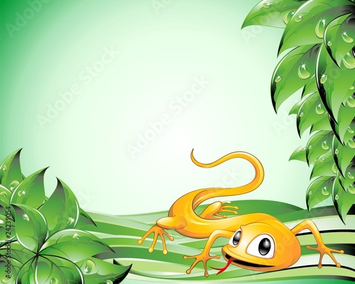 Lucertola Cartoon Sfondo-Lizard Cartoon Background-Vector