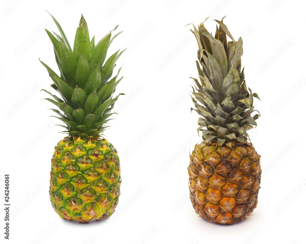 Good and bad piece of pinapple fruit Good and bad piece of pinapple fruit