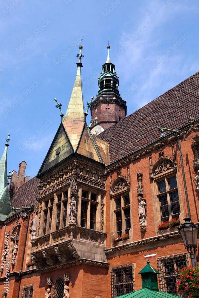 Fototapeta premium Detail from the City Hall, Wroclaw, Poland